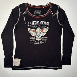 Panhandle Slim Long Sleeve Embellished Graphic Tee